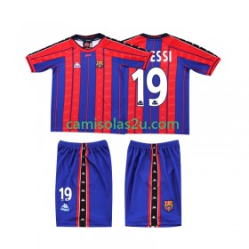 Camisolas de futebol FC Barcelona Lionel Messi 19 Retro Criança Equipamento Principal 1997 1998 Manga Curta
